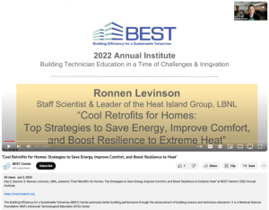 Screenshot for Cool Retrofits for Homes: Strategies to Save Energy, Improve Comfort, and Boost Resilience to Heat (Session 3 of 10)