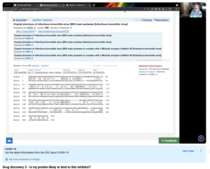 Screenshot for Drug Discovery 3 - Is My Protein Likely to Bind to This Inhibitor?