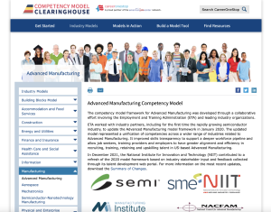 Screenshot for Advanced Manufacturing Competency Model