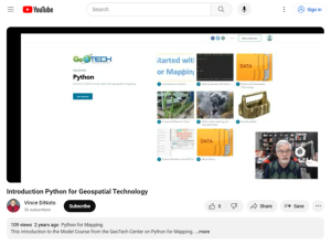 Screenshot for Introduction Python for Geospatial Technology