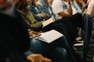 An image of students sitting in a lecture