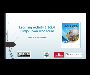 Screenshot for Learning Activities 2.1-2.4: Pump Down Procedure for a Rough Vacuum System Video