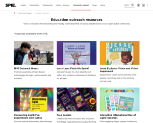 Screenshot for SPIE Educational Resources