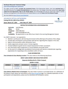 Screenshot for Advanced Optical Networking Syllabus