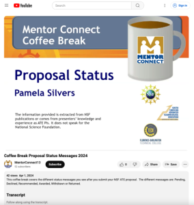 Screenshot for Coffee Break: Proposal Status Messages 2024