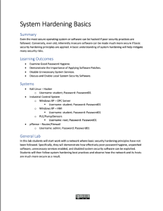 Screenshot for System Hardening Basics Scenario