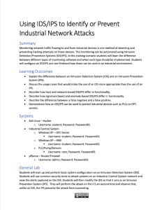 Screenshot for Intrusion Detection System/Intrusion Prevention System (IDS/IPS) Scenario