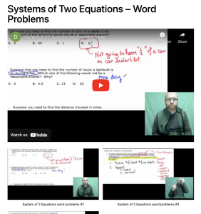 Screenshot for System of Two Equations: Word Problems