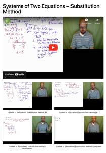 Screenshot for Systems of Two Equations: Substitution Method