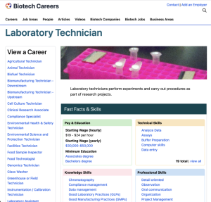 Screenshot for Biotech Careers: Laboratory Technician