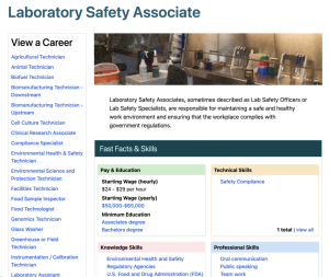 Screenshot for Biotech Careers: Laboratory Saftey Associate