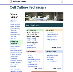 Screenshot for Biotech Careers: Cell Culture Technician