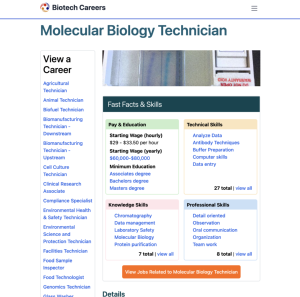 Screenshot for Biotech Careers: Molecular Biology Technician