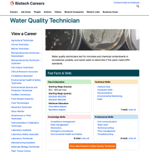 Screenshot for Biotech Careers: Water Quality Technician