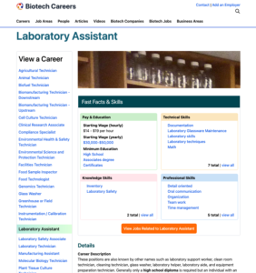 Screenshot for Biotech Careers: Laboratory Assistant