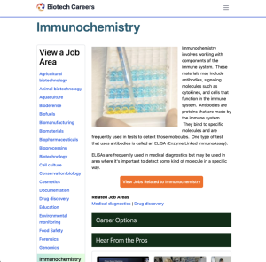 Screenshot for Biotech Careers: Immunochemistry