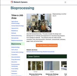 Screenshot for Biotech Careers: Bioprocessing