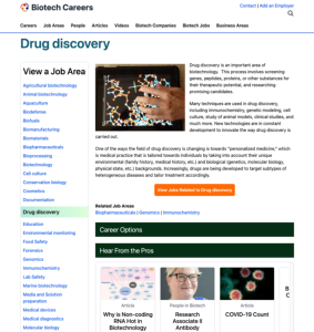 Screenshot for Biotech Careers: Drug Discovery