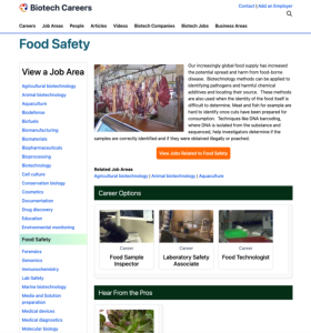 Screenshot for Biotech Careers: Food Safety