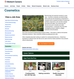 Screenshot for Biotech Careers: Cosmetics