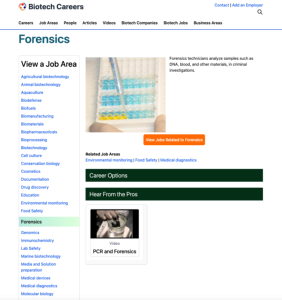 Screenshot for Biotech Careers: Forensics