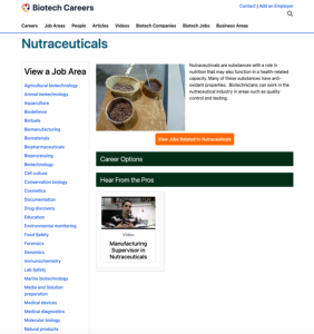 Screenshot for Biotech Careers: Nutraceuticals