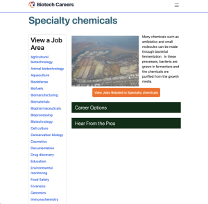 Screenshot for Biotech Careers: Specialty Chemicals