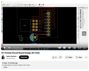 Screenshot for Lecture 18: Printed Circuit Board Design (Ki-CAD)