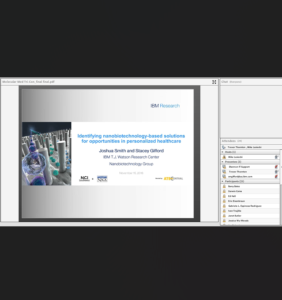 Screenshot for Identifying Nanobiotechnology Based Solutions for Opportunities in Personalized Healthcare