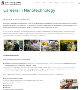 Screenshot for Careers in Nanotechnology