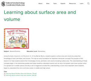 Screenshot for Learning About Surface Area and Volume