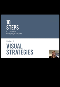 Screenshot for One-Page Reports: Visual Strategies (3 of 4)