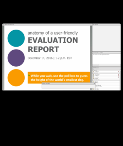 Screenshot for Anatomy of a User-Friendly Evaluation Report