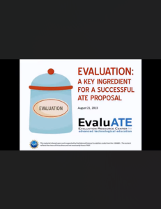 Screenshot for Evaluation: A Key Ingredient for a Successful ATE Proposal