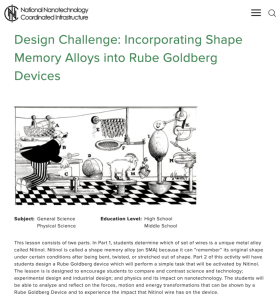 Screenshot for Design Challenge: Incorporating Shape Memory Alloys into Rube Goldberg Devices