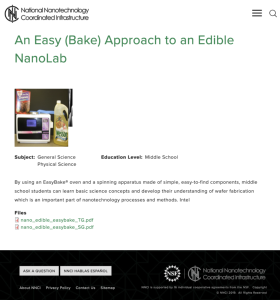 Screenshot for An Easy (Bake) Approach to an Edible NanoLab