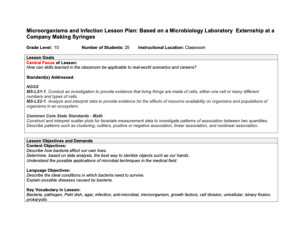 Screenshot for Microorganisms and Infection Lesson Plan