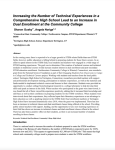 Screenshot for Increasing the Number of Technical Experiences in a Comprehensive High School Lead to an Increase in Dual Enrollment at the Community College