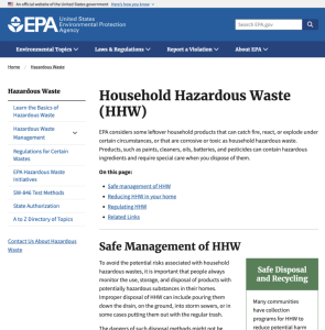 Screenshot for Household Hazardous Waste