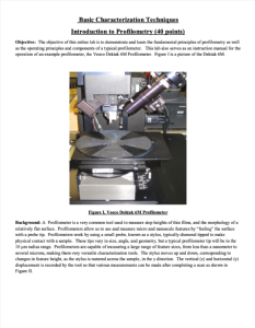 Screenshot for Basic Characterization Techniques: Introduction to Profilometry