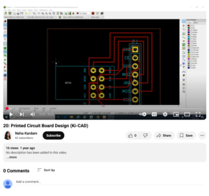 Screenshot for Lecture 20: Printed Circuit Board Design (Ki-CAD)