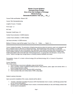 Screenshot for Biotech 262: Biomanufacturing