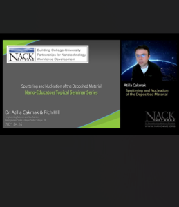 Screenshot for Deposition 2: Sputtering and Nucleation of the Deposited Material
