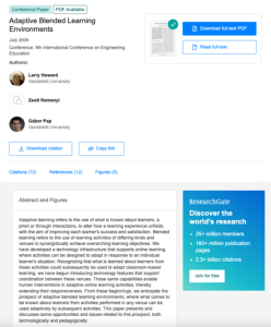 Screenshot for Adaptive Blended Learning Environments