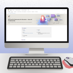 image of computer with AI training on the screen