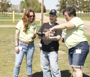 Two instructors teach Dakota College at Bottineau student
