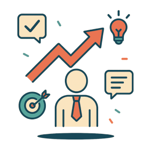 stylized person and idea icons