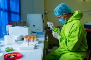 Image of a person working in a lab